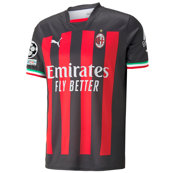 Puma AC Milan Home Jersey w/ Champions League Patches 22/23 (Puma Black/Tango Red)