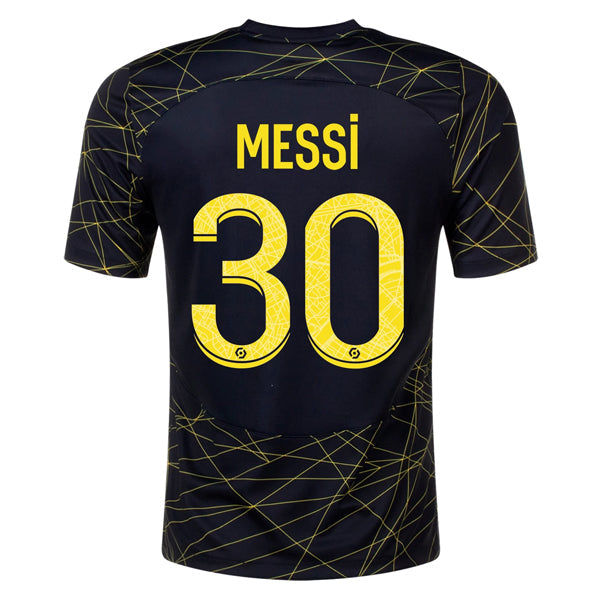 Nike Paris Saint-Germain Lionel Messi Fourth Jersey 22/23 (Black/Tour Yellow)