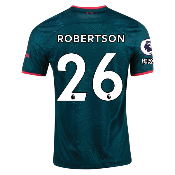 Nike Liverpool Robertson Third Jersey 22/23 w/ EPL and NRFR Patches (Dark Atomic Teal/Siren Red)