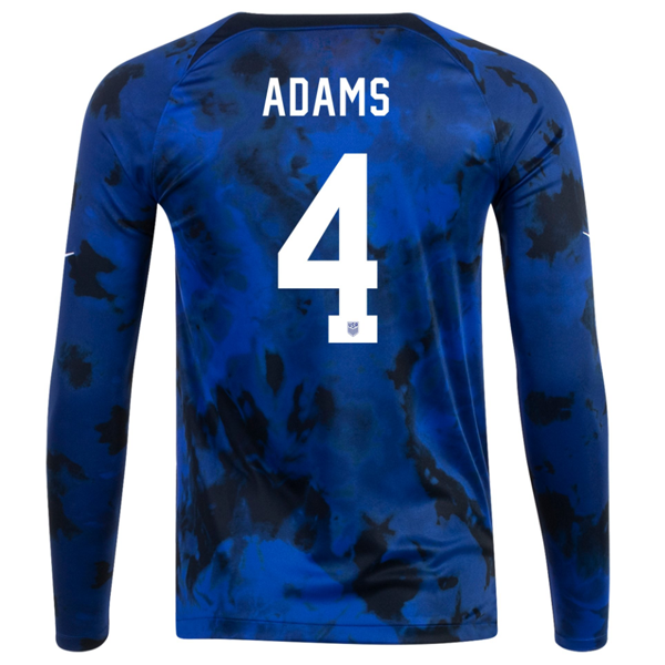 Nike United States Tyler Adams Long Sleeve Away Jersey 22/23 (Bright Blue/White)