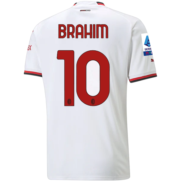 Puma AC Milan Brahim Diaz Away Jersey w/ Serie A + Scudetto Patches 22/23 (White)