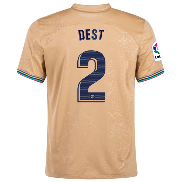 Nike Barcelona Sergino Dest Away Jersey w/ La Liga Patch 22/23 (Club Gold)