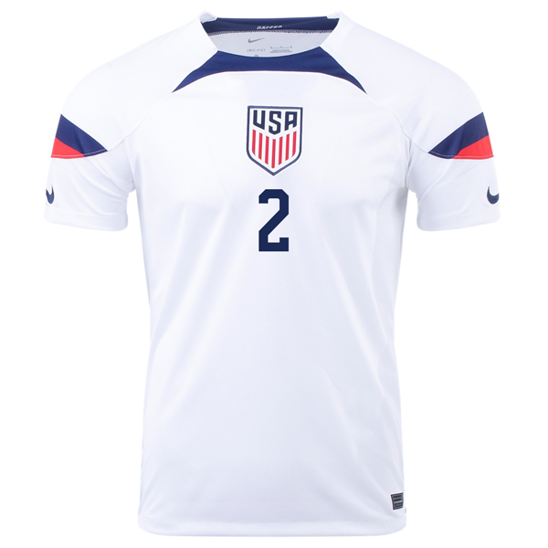 Nike United States Sergino Dest Home Jersey 22/23 (White/Loyal Blue)