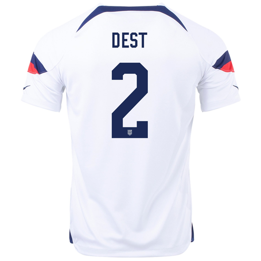 Nike United States Sergino Dest Home Jersey 22/23 (White/Loyal Blue)