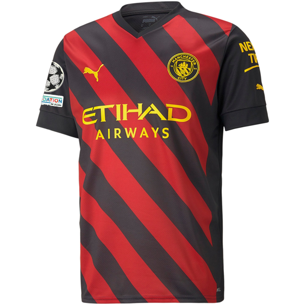 Puma Manchester City Jack Grealish Away Jersey w/ Champions League Patches 22/23 (Puma Black/Tango Red)