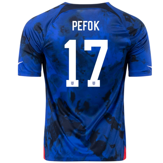 Nike United States Jordan Pefok Away Jersey 22/23 (Bright Blue/White)