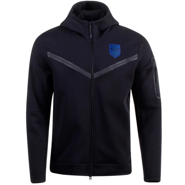 Nike United States Tech Fleece Hoodie (Black/Bright Blue)